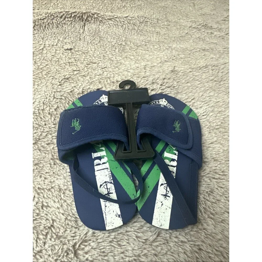 Polo Ralph Lauren Kids Shoes 10 Slide w/ Strap Slip On Sandals Blue